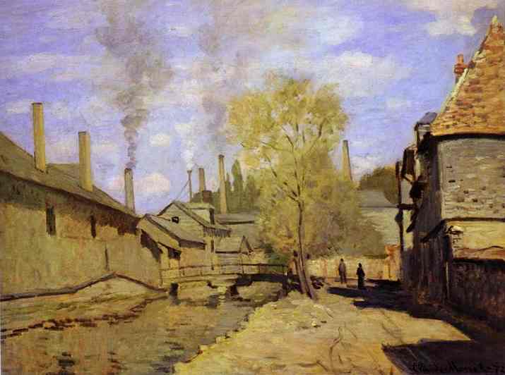 WikiOO.org - Енциклопедия за изящни изкуства - Живопис, Произведения на изкуството Claude Monet - The Robec Stream, at Rouen