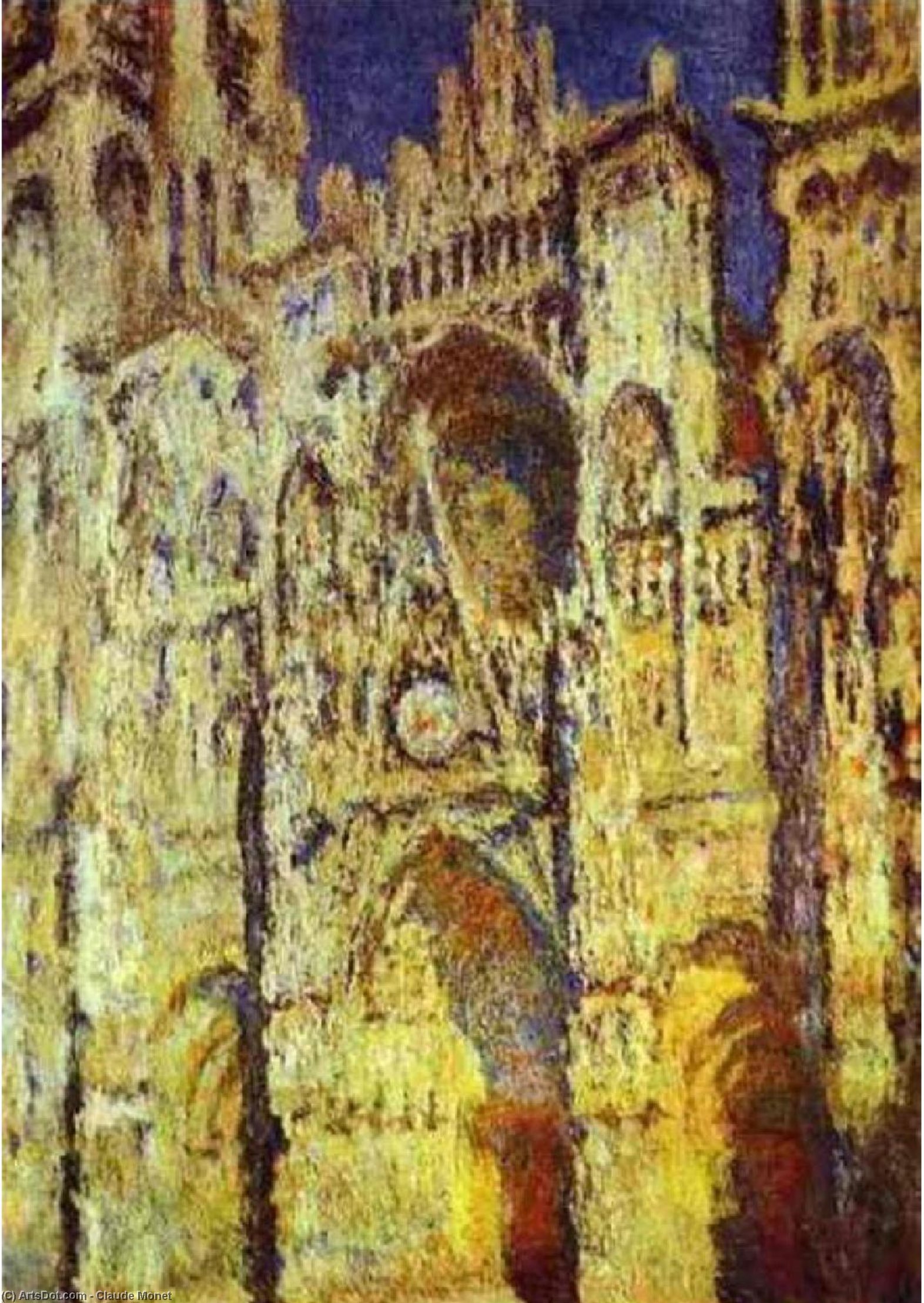Wikoo.org - موسوعة الفنون الجميلة - اللوحة، العمل الفني Claude Monet - The Rouen Cathedral