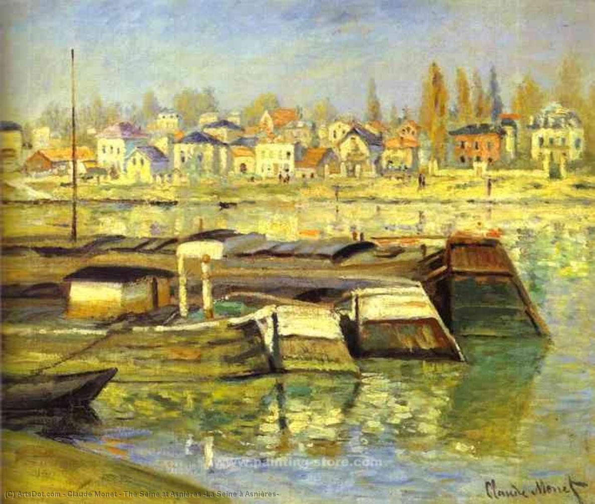 Wikioo.org – L'Encyclopédie des Beaux Arts - Peinture, Oeuvre de Claude Monet - la seine à asnières ( seine asnières la une )