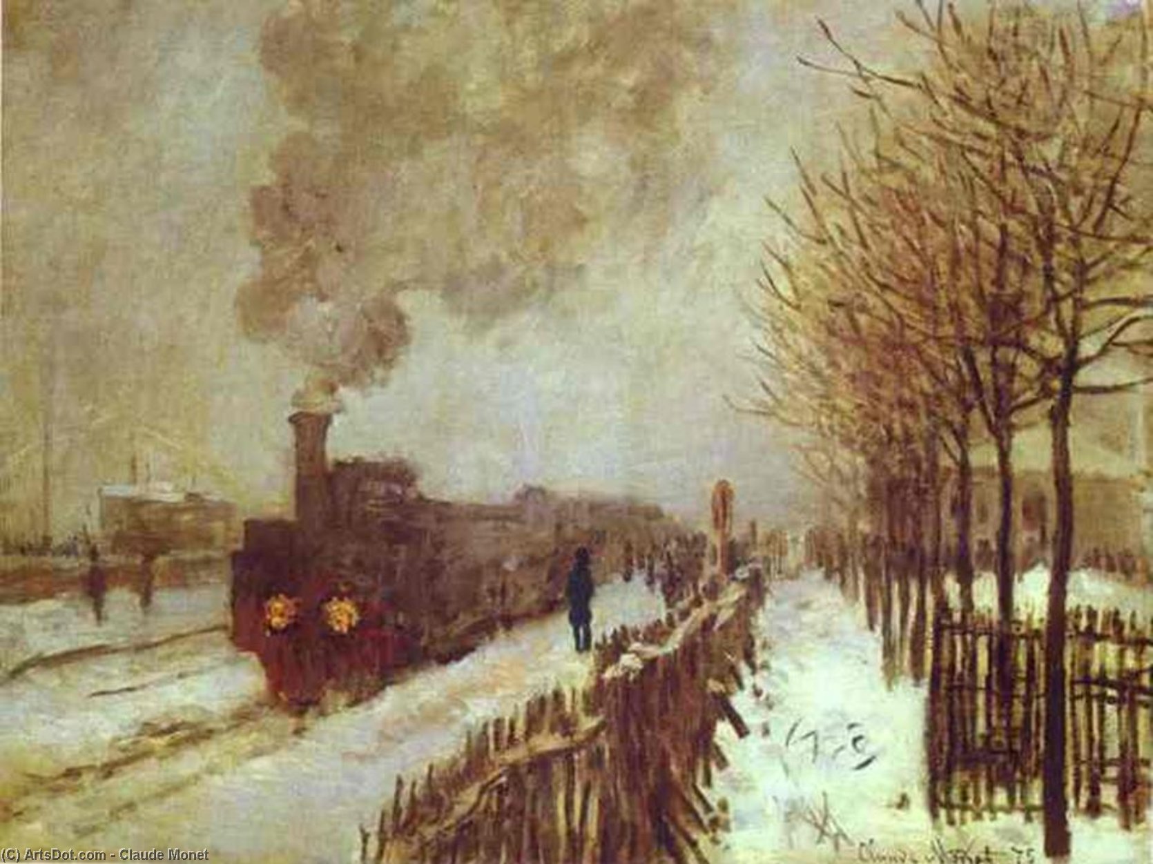 WikiOO.org - Encyclopedia of Fine Arts - Lukisan, Artwork Claude Monet - The Train in the Snow