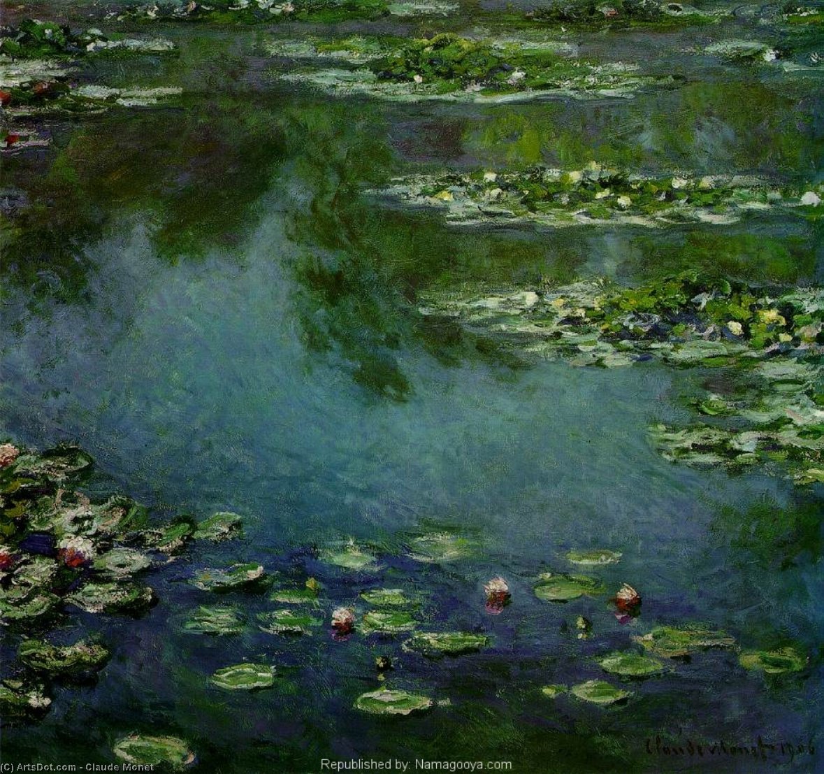 Wikoo.org - موسوعة الفنون الجميلة - اللوحة، العمل الفني Claude Monet - Water Lilies