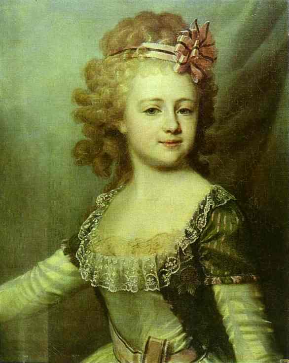 Wikioo.org - The Encyclopedia of Fine Arts - Painting, Artwork by Dmitry Grigoryevich Levitsky - Portrait of Grand Duchess Alexandra Pavlovna as a Child
