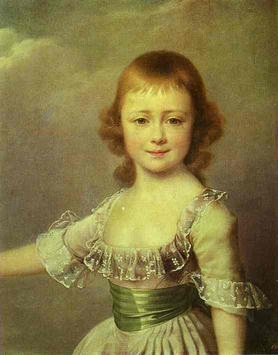 Wikoo.org - موسوعة الفنون الجميلة - اللوحة، العمل الفني Dmitry Grigoryevich Levitsky - Portrait of Grand Duchess Ekaterina Pavlovna as a Child