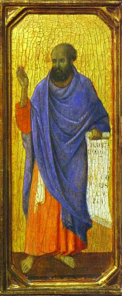 WikiOO.org - Encyclopedia of Fine Arts - Lukisan, Artwork Duccio Di Buoninsegna - MaestÓ (front, predella), The Prophets Ezekiel