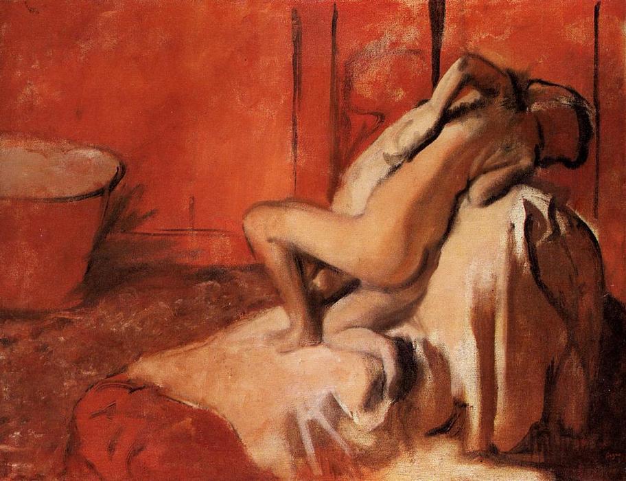 WikiOO.org – 美術百科全書 - 繪畫，作品 Edgar Degas - 洗澡后，