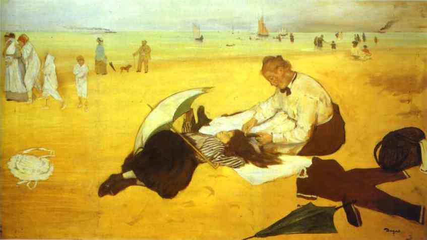 Wikioo.org - The Encyclopedia of Fine Arts - Painting, Artwork by Edgar Degas - At the Beach