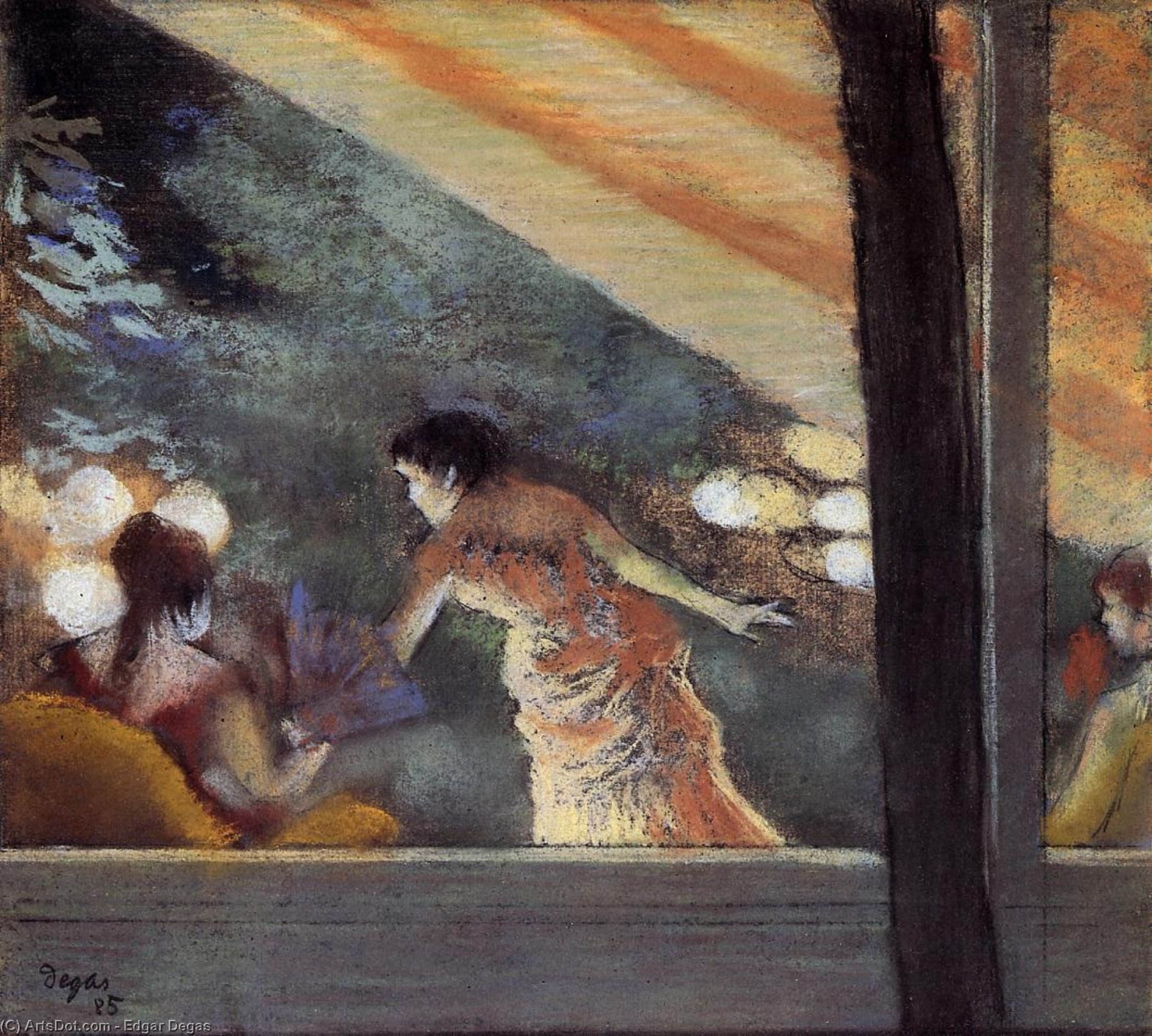 Wikioo.org - Bách khoa toàn thư về mỹ thuật - Vẽ tranh, Tác phẩm nghệ thuật Edgar Degas - At the Cafe des Ambassadeurs