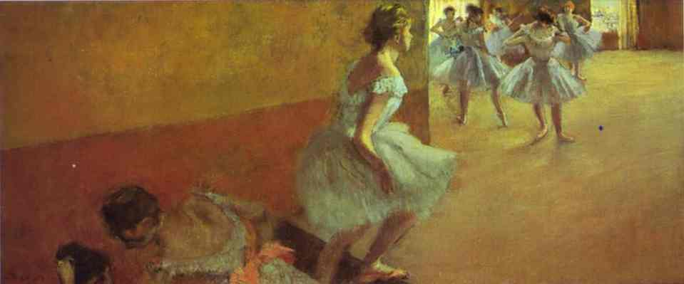 Wikioo.org - Bách khoa toàn thư về mỹ thuật - Vẽ tranh, Tác phẩm nghệ thuật Edgar Degas - Dancers Climbing a Stair