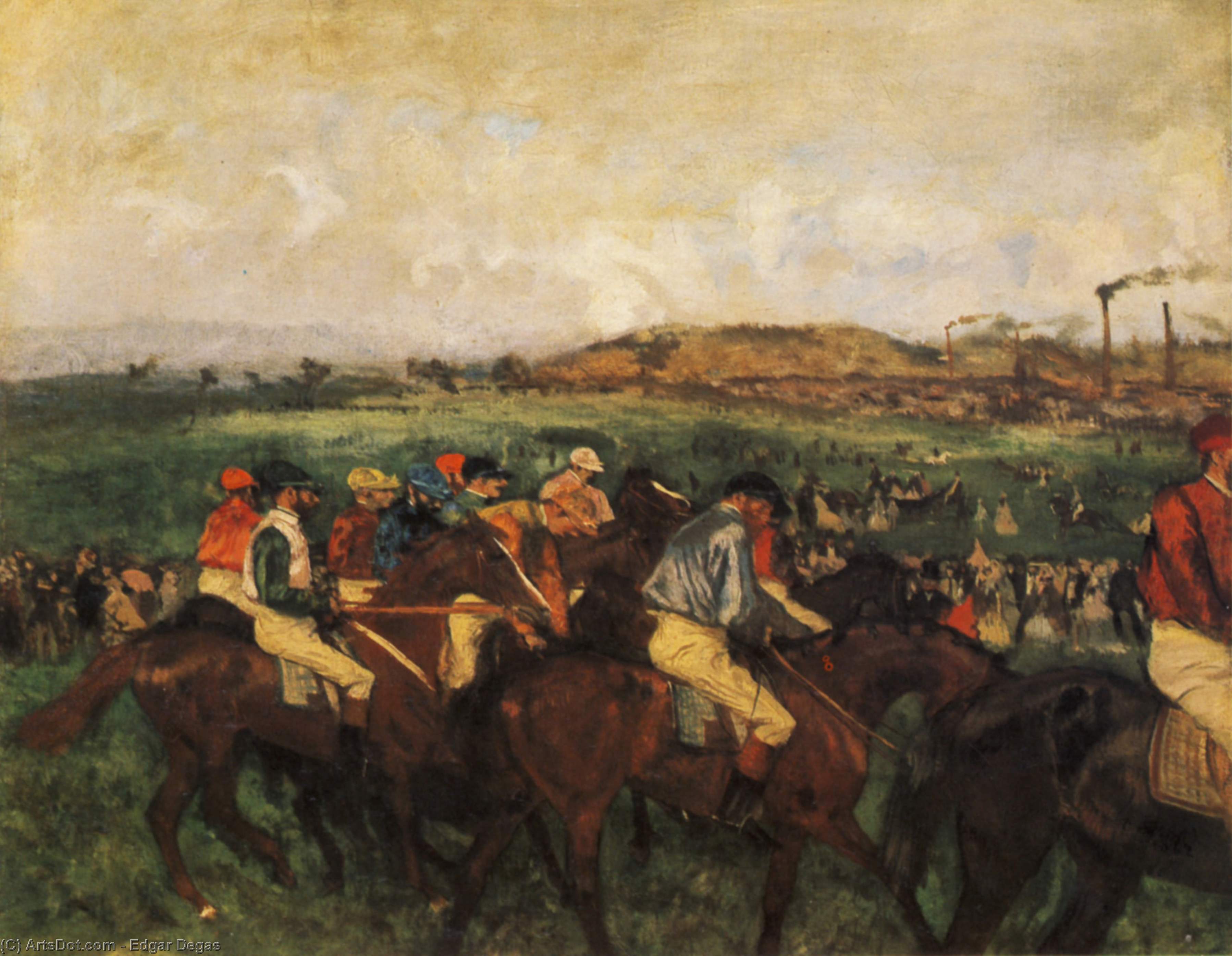 Wikioo.org - The Encyclopedia of Fine Arts - Painting, Artwork by Edgar Degas - Gentlemen Jockeys before the Start