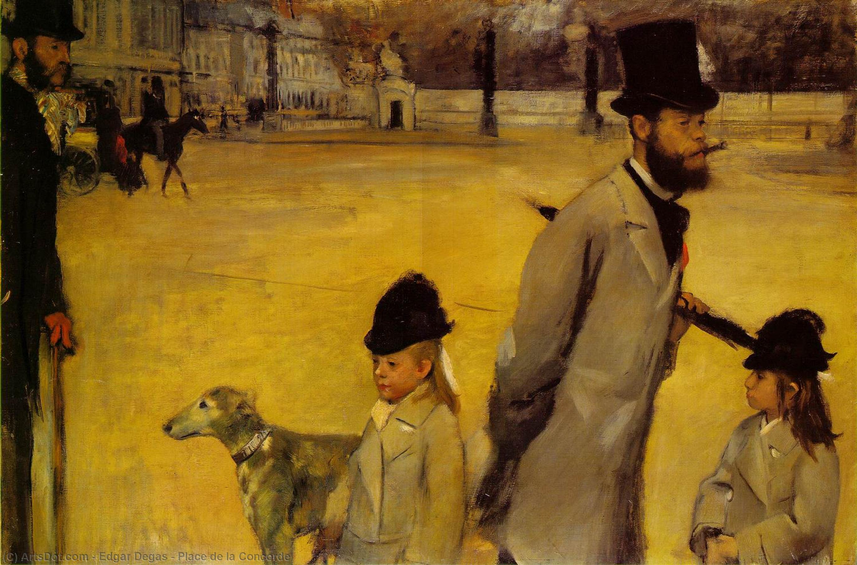 WikiOO.org - Encyclopedia of Fine Arts - Maleri, Artwork Edgar Degas - Place de la Concorde