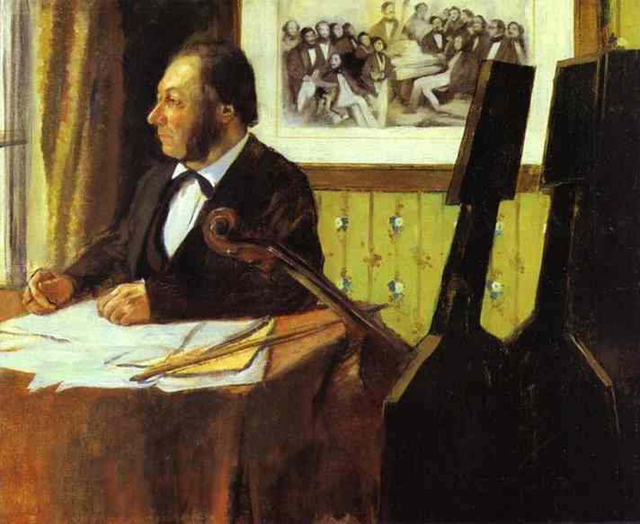 WikiOO.org - Enciclopédia das Belas Artes - Pintura, Arte por Edgar Degas - Portrait of Louis-Marie Pilet, Violoncellist in the Orchestra of the Opera