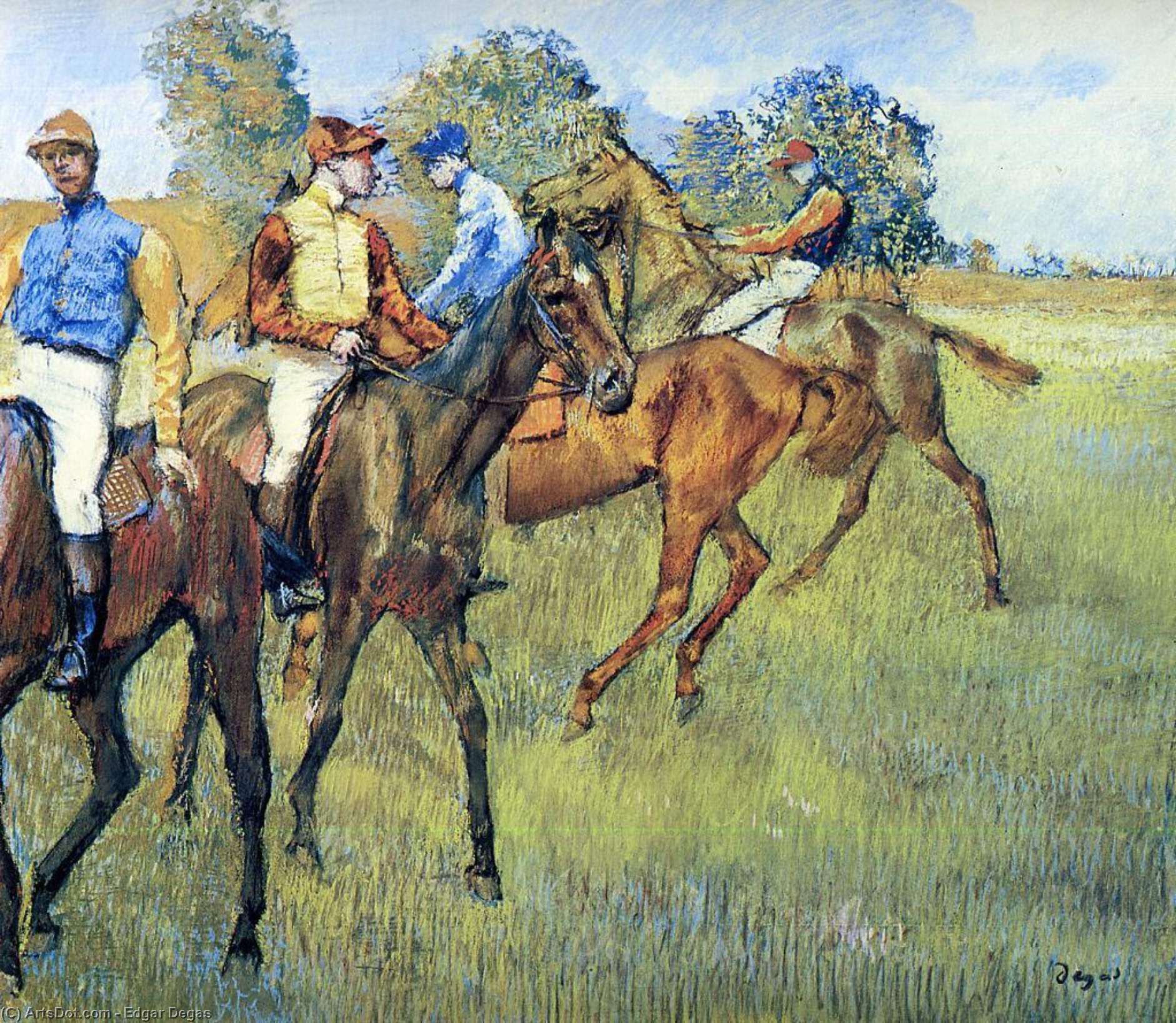 WikiOO.org - Encyclopedia of Fine Arts - Lukisan, Artwork Edgar Degas - Race Horses