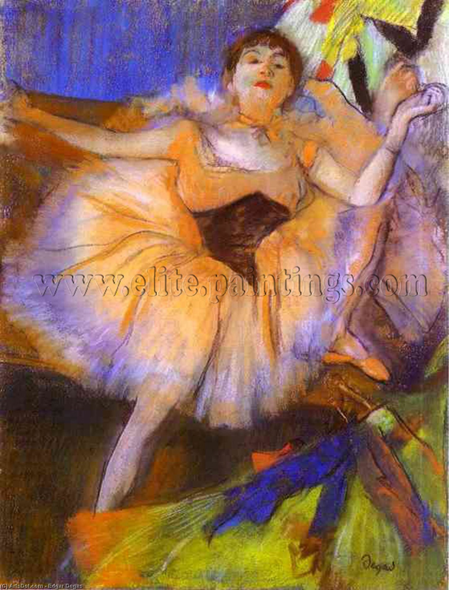 WikiOO.org - Encyclopedia of Fine Arts - Maleri, Artwork Edgar Degas - Sitting Dancer (Danseuse assise)