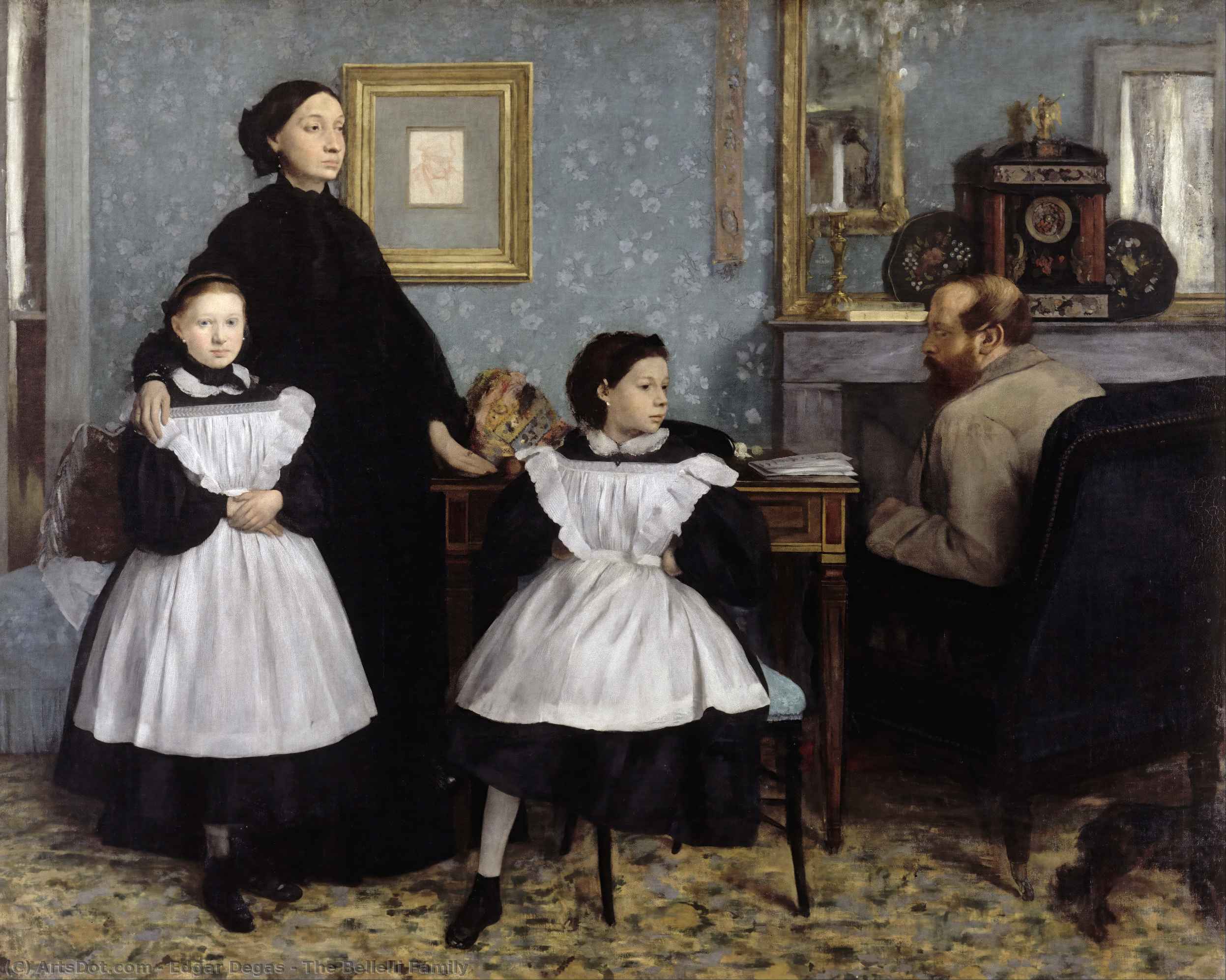 WikiOO.org - Encyclopedia of Fine Arts - Schilderen, Artwork Edgar Degas - The Bellelli Family