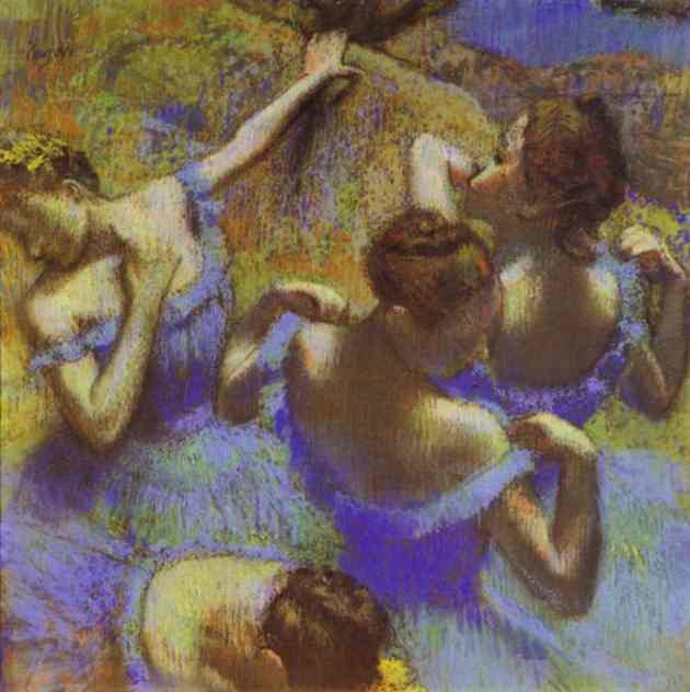 Wikioo.org - The Encyclopedia of Fine Arts - Painting, Artwork by Edgar Degas - The Blue Dancers