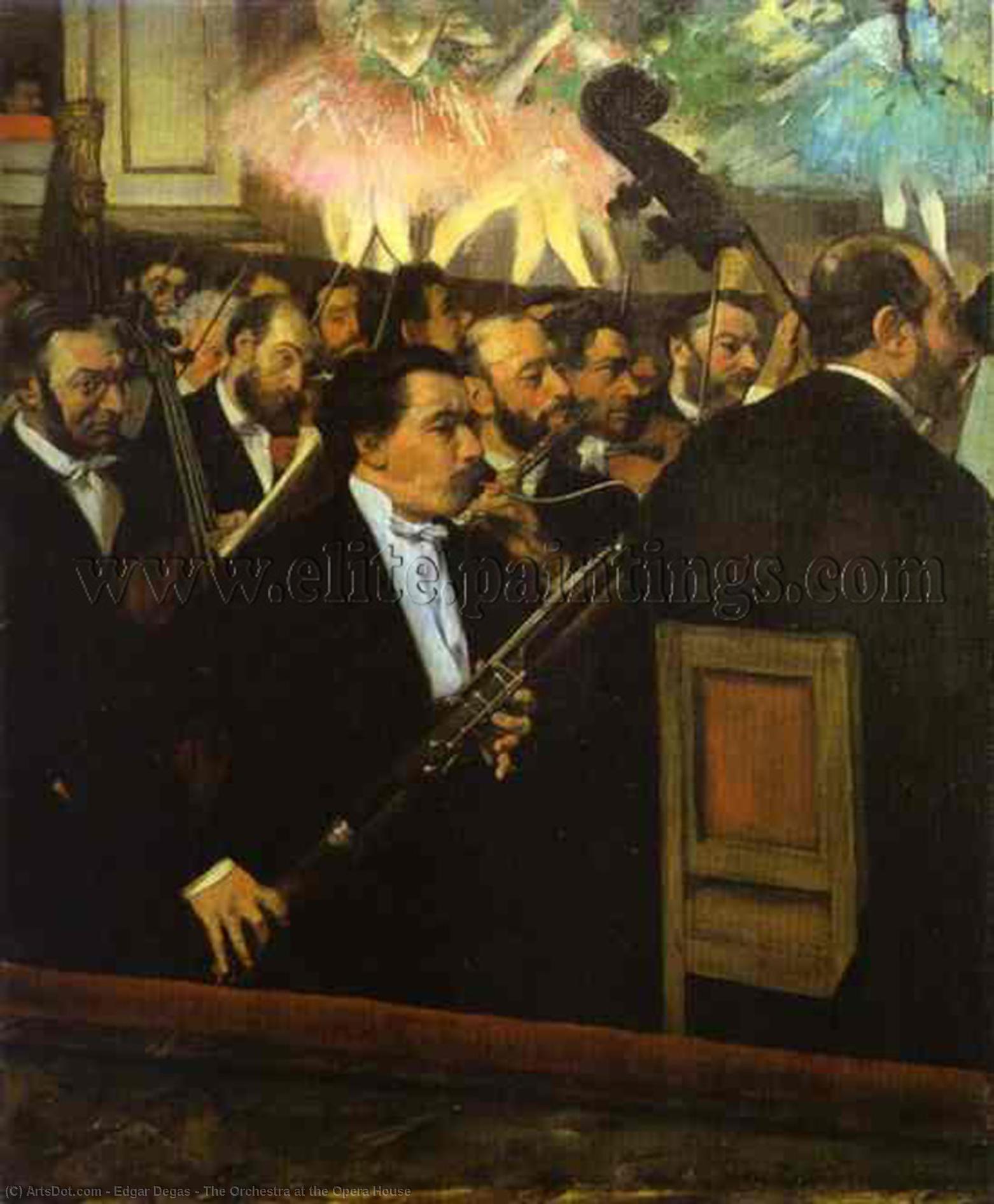 Wikioo.org - Bách khoa toàn thư về mỹ thuật - Vẽ tranh, Tác phẩm nghệ thuật Edgar Degas - The Orchestra at the Opera House