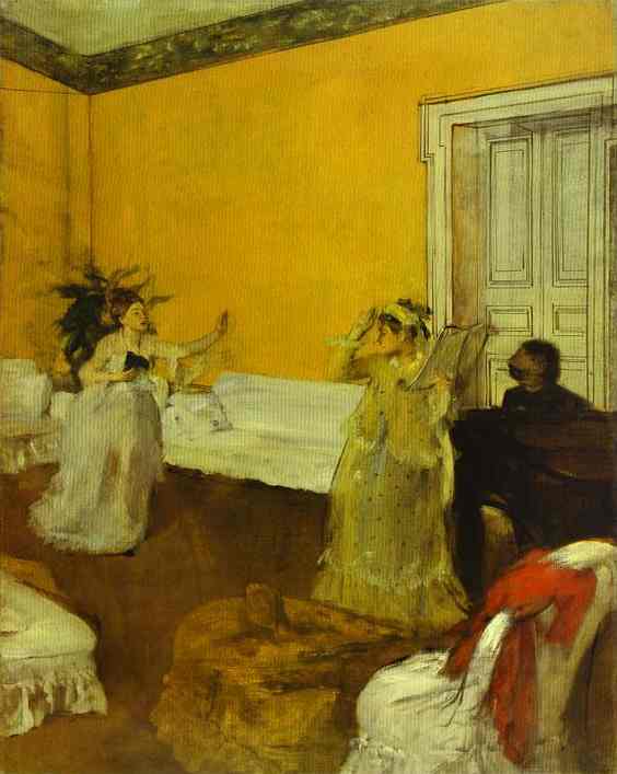 Wikioo.org - The Encyclopedia of Fine Arts - Painting, Artwork by Edgar Degas - The Song Rehearsal
