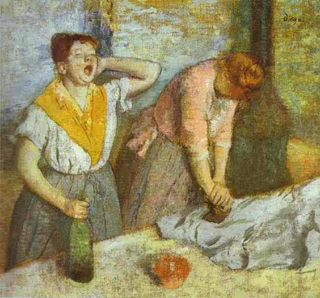 Wikioo.org - Bách khoa toàn thư về mỹ thuật - Vẽ tranh, Tác phẩm nghệ thuật Edgar Degas - Women Ironing