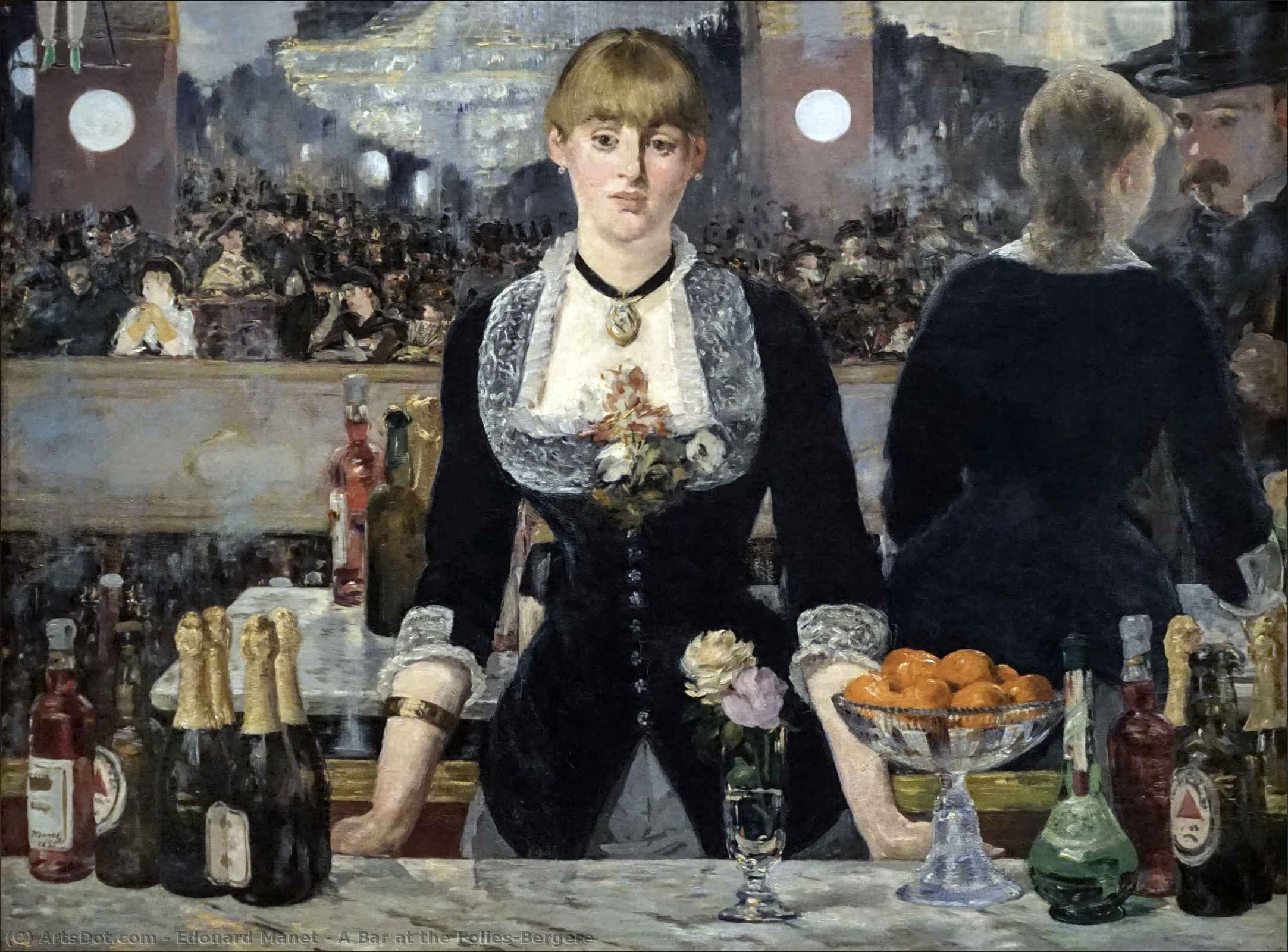 Wikoo.org - موسوعة الفنون الجميلة - اللوحة، العمل الفني Edouard Manet - A Bar at the Folies-Bergere