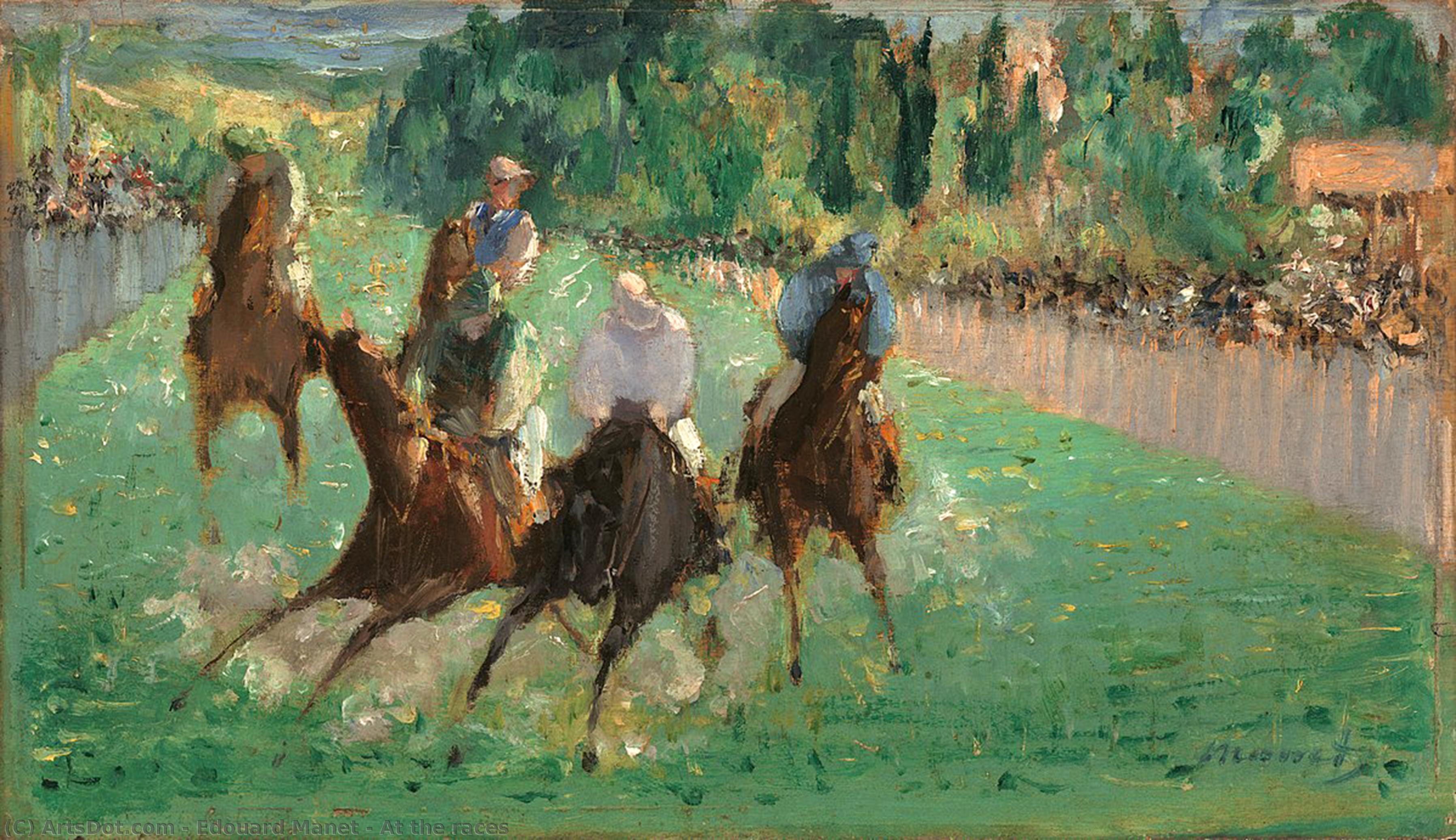 Wikioo.org - สารานุกรมวิจิตรศิลป์ - จิตรกรรม Edouard Manet - At the races