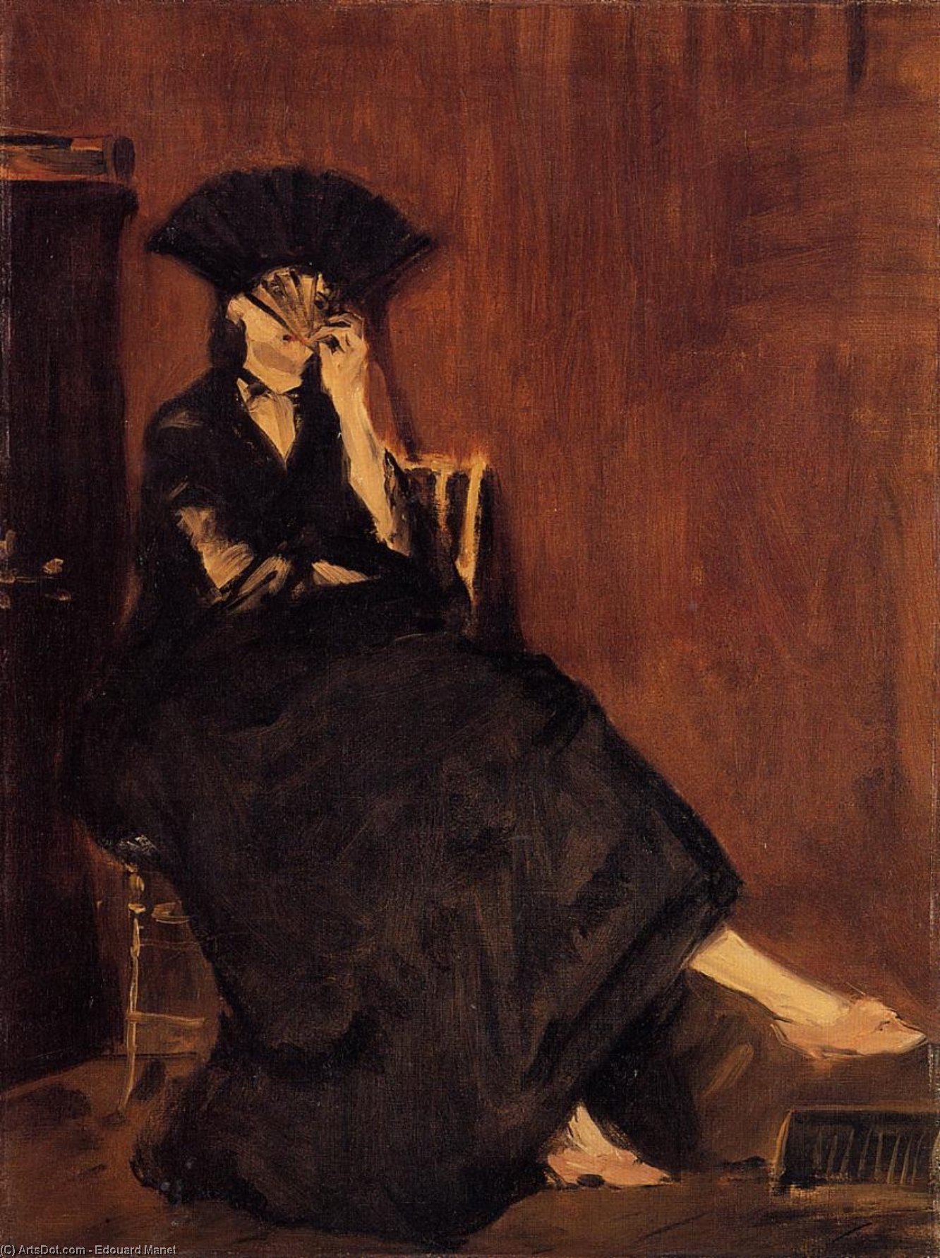 Wikioo.org – L'Encyclopédie des Beaux Arts - Peinture, Oeuvre de Edouard Manet - Berthe Morisot à l éventail