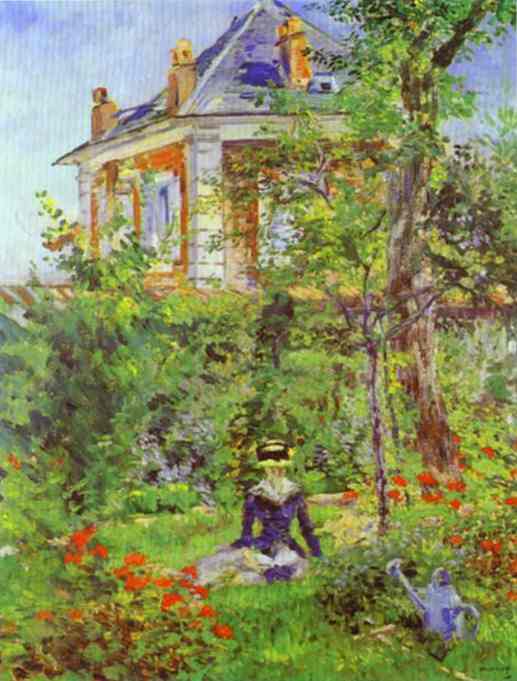 Wikioo.org - The Encyclopedia of Fine Arts - Painting, Artwork by Edouard Manet - Girl in the Garden at Bellevue