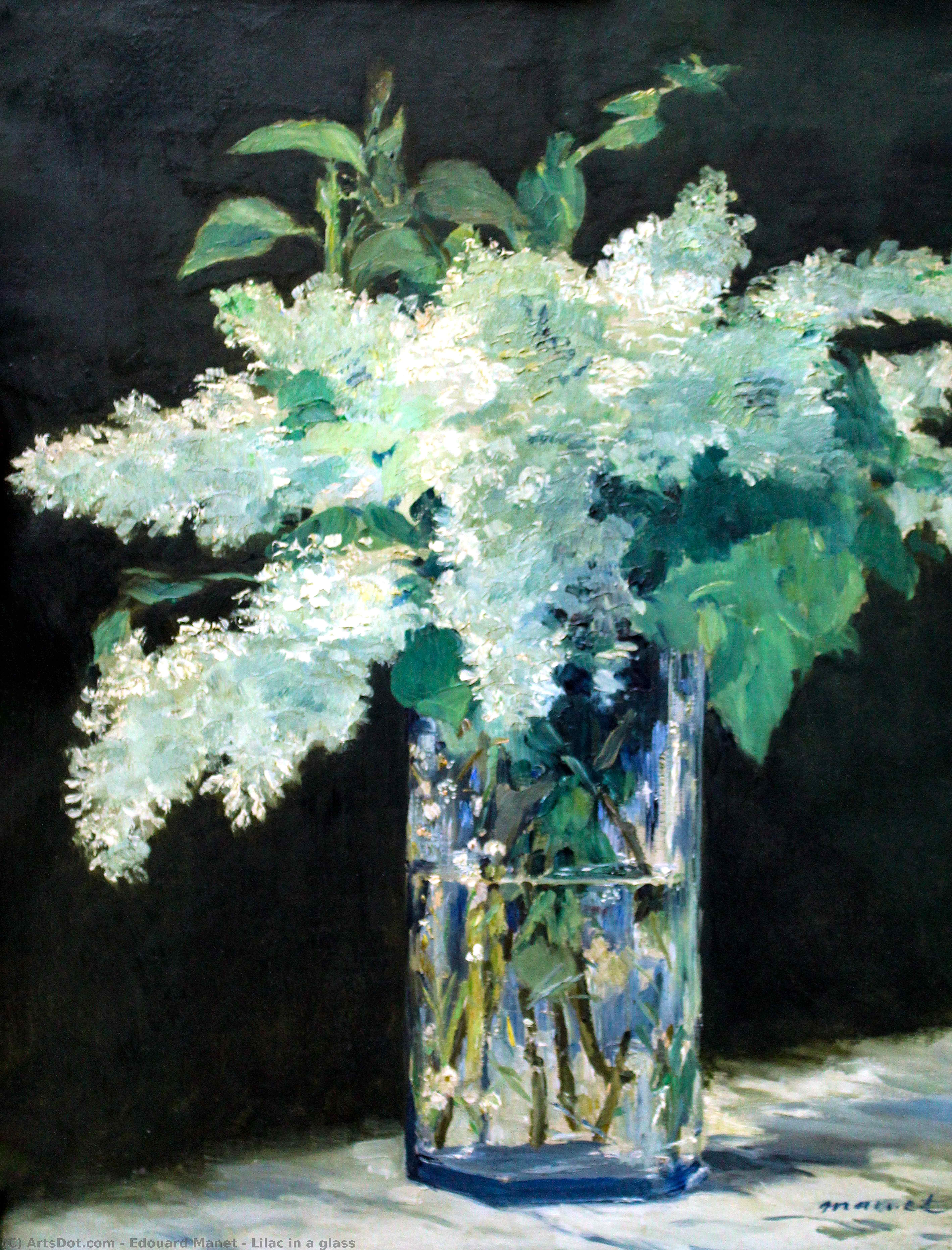 WikiOO.org - Εγκυκλοπαίδεια Καλών Τεχνών - Ζωγραφική, έργα τέχνης Edouard Manet - Lilac in a glass