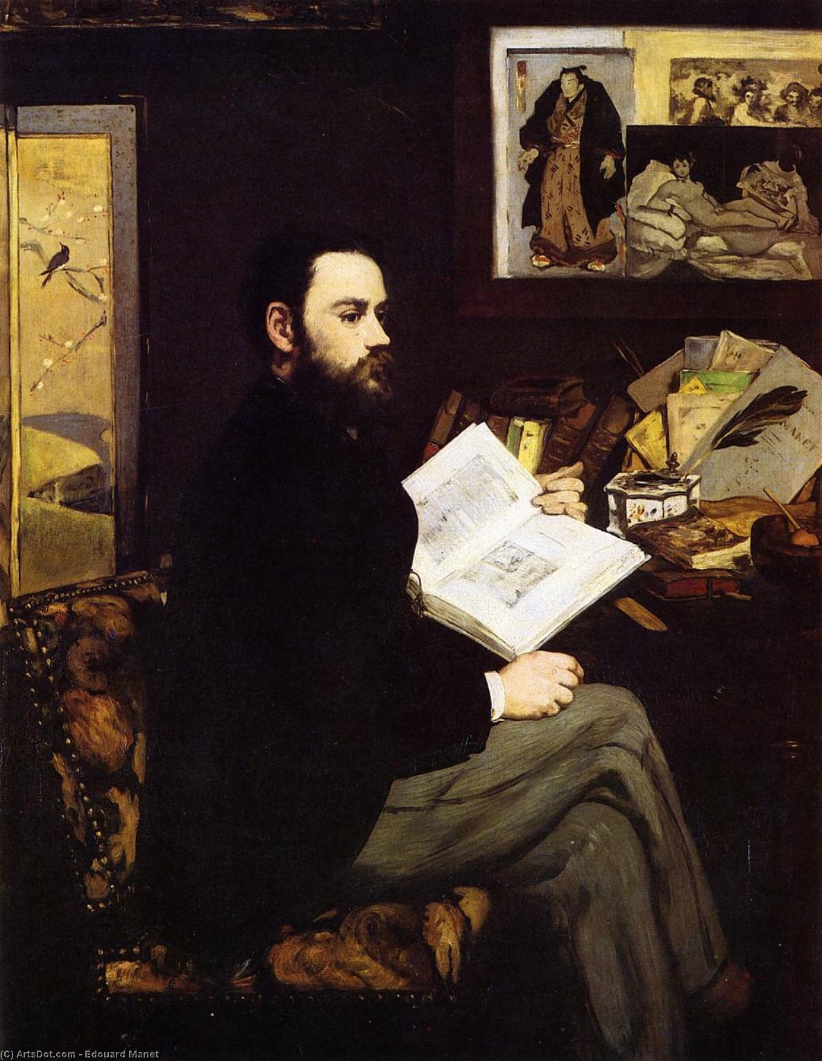 Wikioo.org - The Encyclopedia of Fine Arts - Painting, Artwork by Edouard Manet - Portrait of Emile Zola