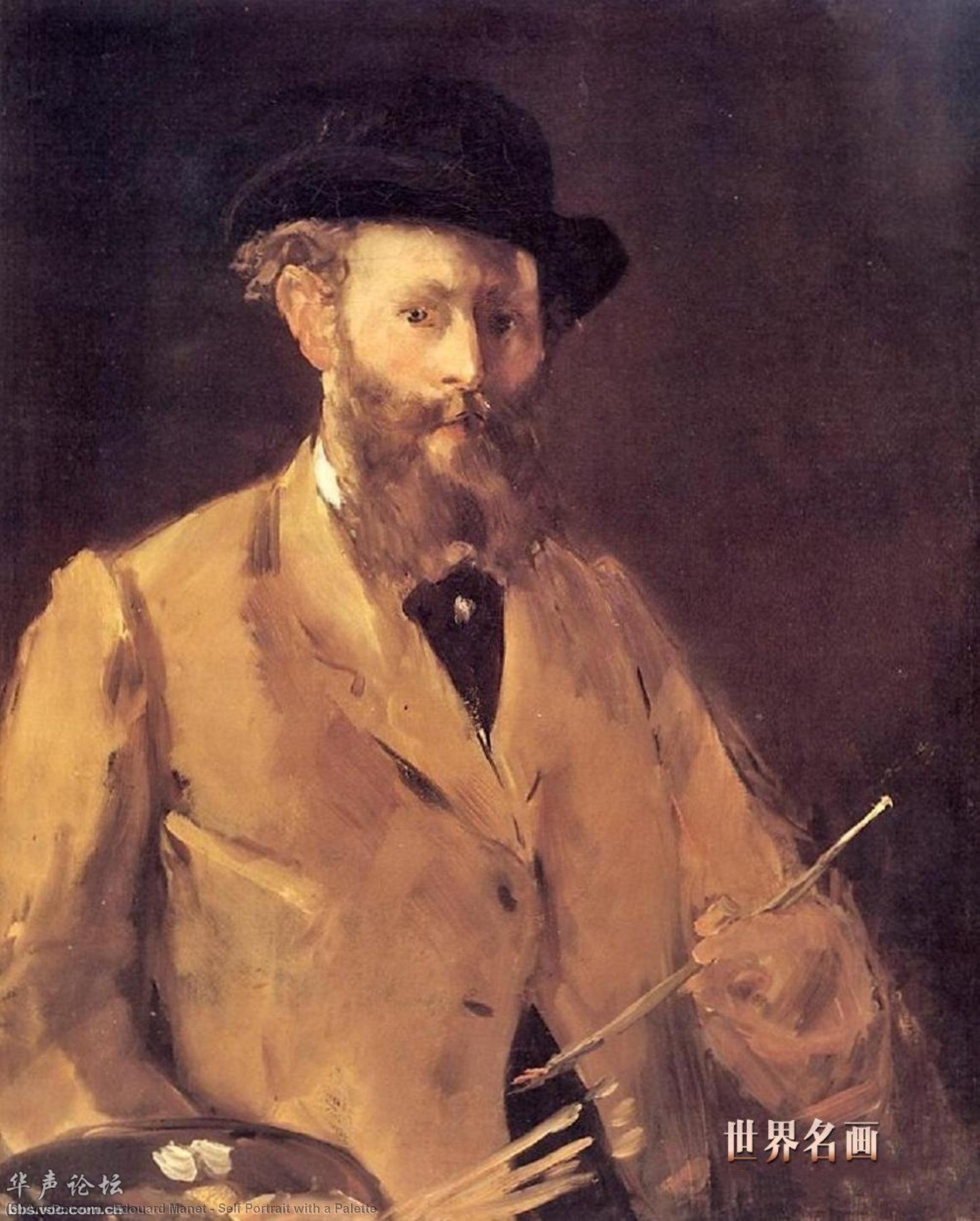 Wikioo.org - The Encyclopedia of Fine Arts - Painting, Artwork by Edouard Manet - Self Portrait with a Palette