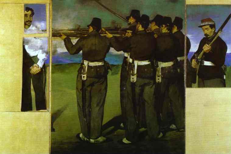 Wikoo.org - موسوعة الفنون الجميلة - اللوحة، العمل الفني Edouard Manet - The Execution of Emperor Maximilian (four fragments)