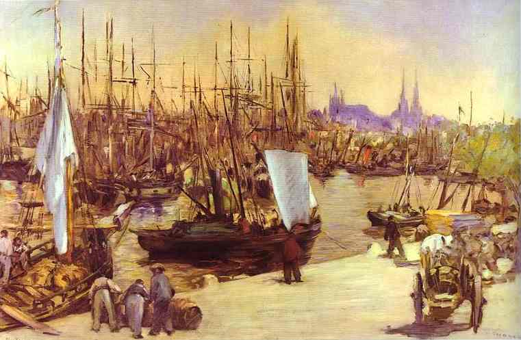 Wikioo.org - The Encyclopedia of Fine Arts - Painting, Artwork by Edouard Manet - The Harbour at Bordeaux