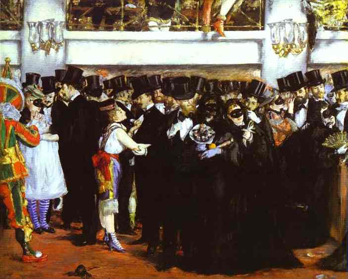 Wikioo.org – L'Encyclopédie des Beaux Arts - Peinture, Oeuvre de Edouard Manet - Le Bal masqué à l Opéra