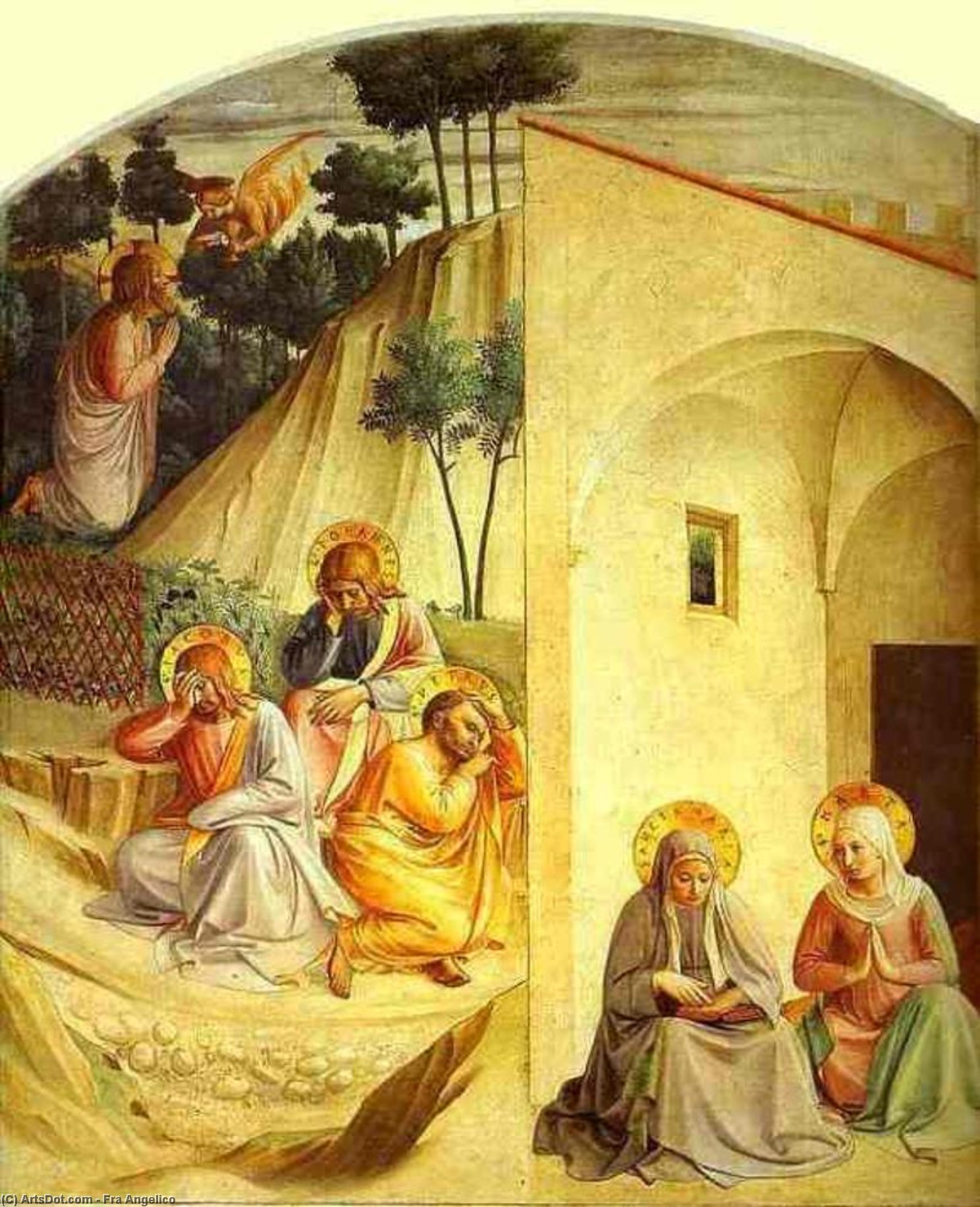 Wikioo.org – La Enciclopedia de las Bellas Artes - Pintura, Obras de arte de Fra Angelico - Oración en el Huerto