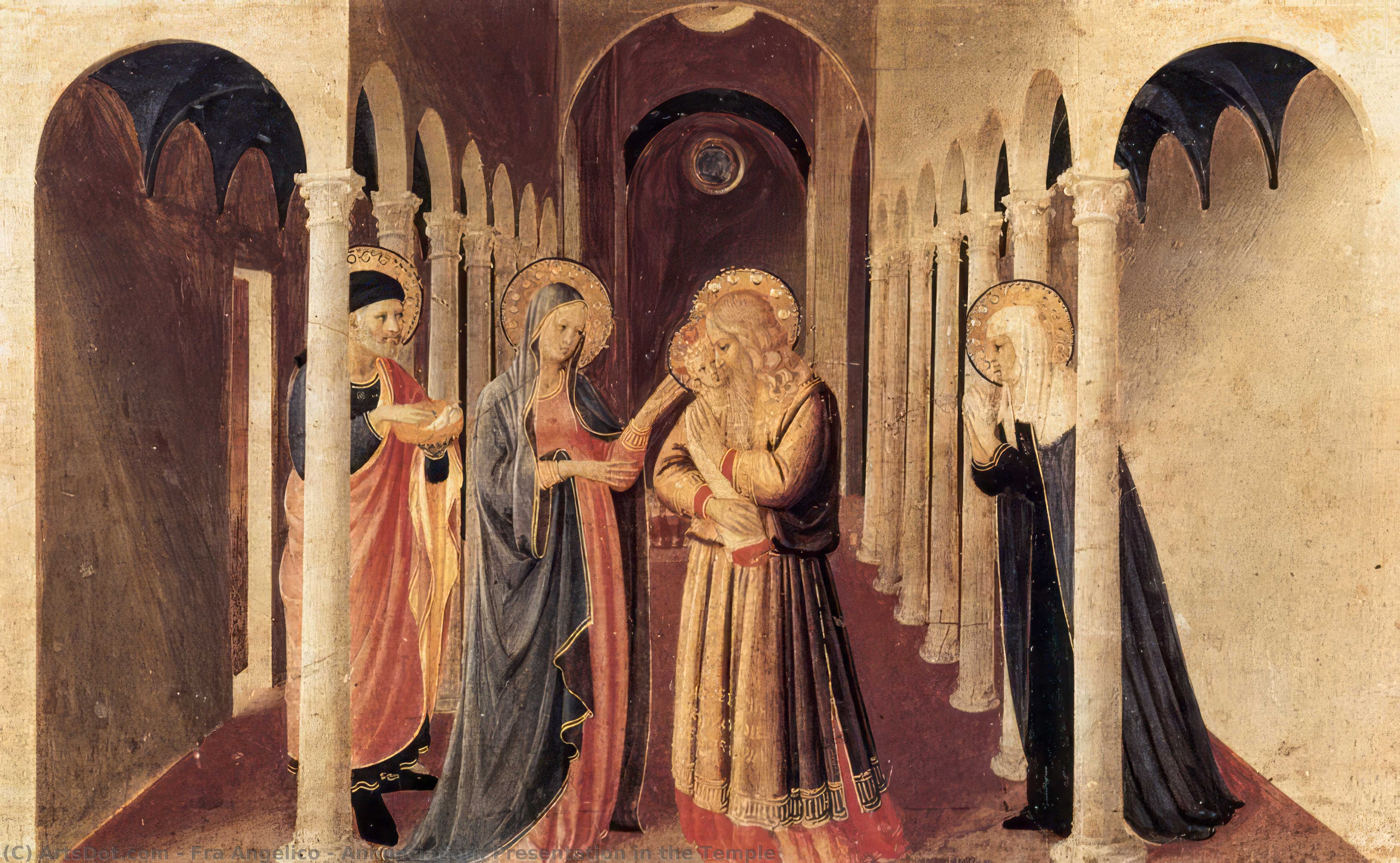 Wikioo.org - The Encyclopedia of Fine Arts - Painting, Artwork by Fra Angelico - Annunciation. Presentation in the Temple
