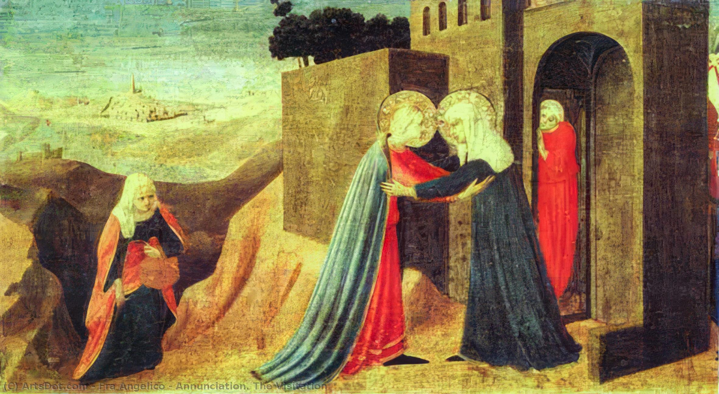 Wikioo.org – La Enciclopedia de las Bellas Artes - Pintura, Obras de arte de Fra Angelico - Anunciación . la visitación