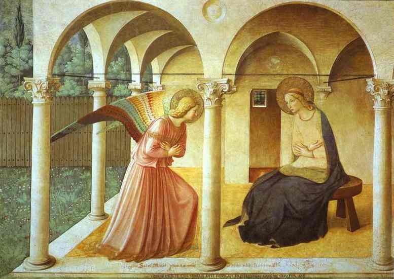Wikoo.org - موسوعة الفنون الجميلة - اللوحة، العمل الفني Fra Angelico - Annunciation