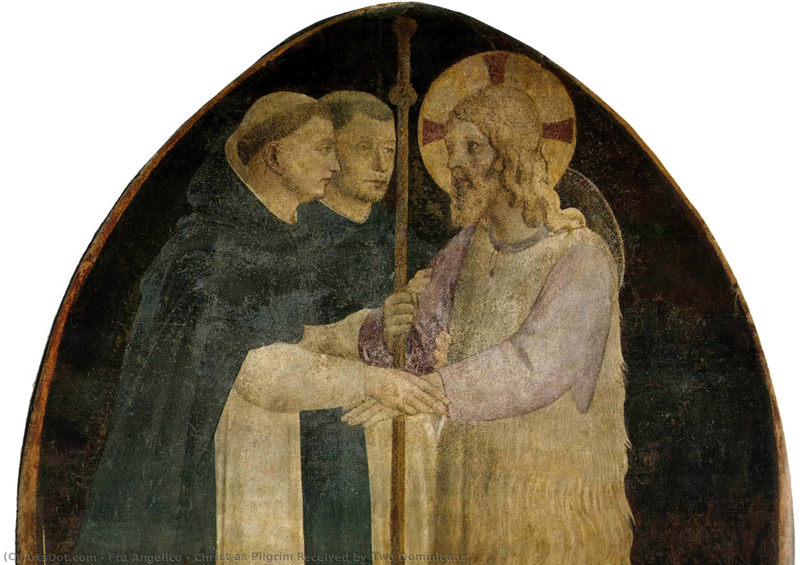 WikiOO.org - Енциклопедия за изящни изкуства - Живопис, Произведения на изкуството Fra Angelico - Christ as Pilgrim Received by Two Dominicans