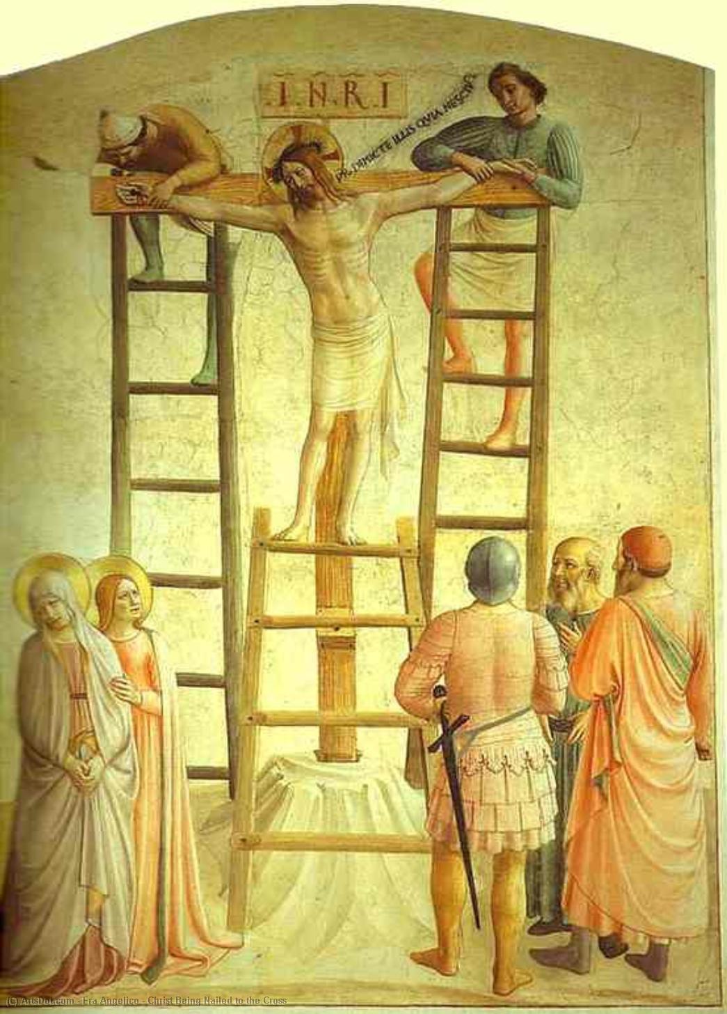 Wikioo.org - The Encyclopedia of Fine Arts - Painting, Artwork by Fra Angelico - Christ Being Nailed to the Cross
