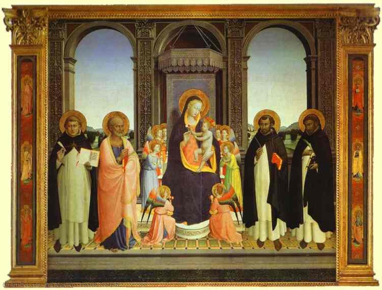 Wikoo.org - موسوعة الفنون الجميلة - اللوحة، العمل الفني Fra Angelico - Fiesole Triptych