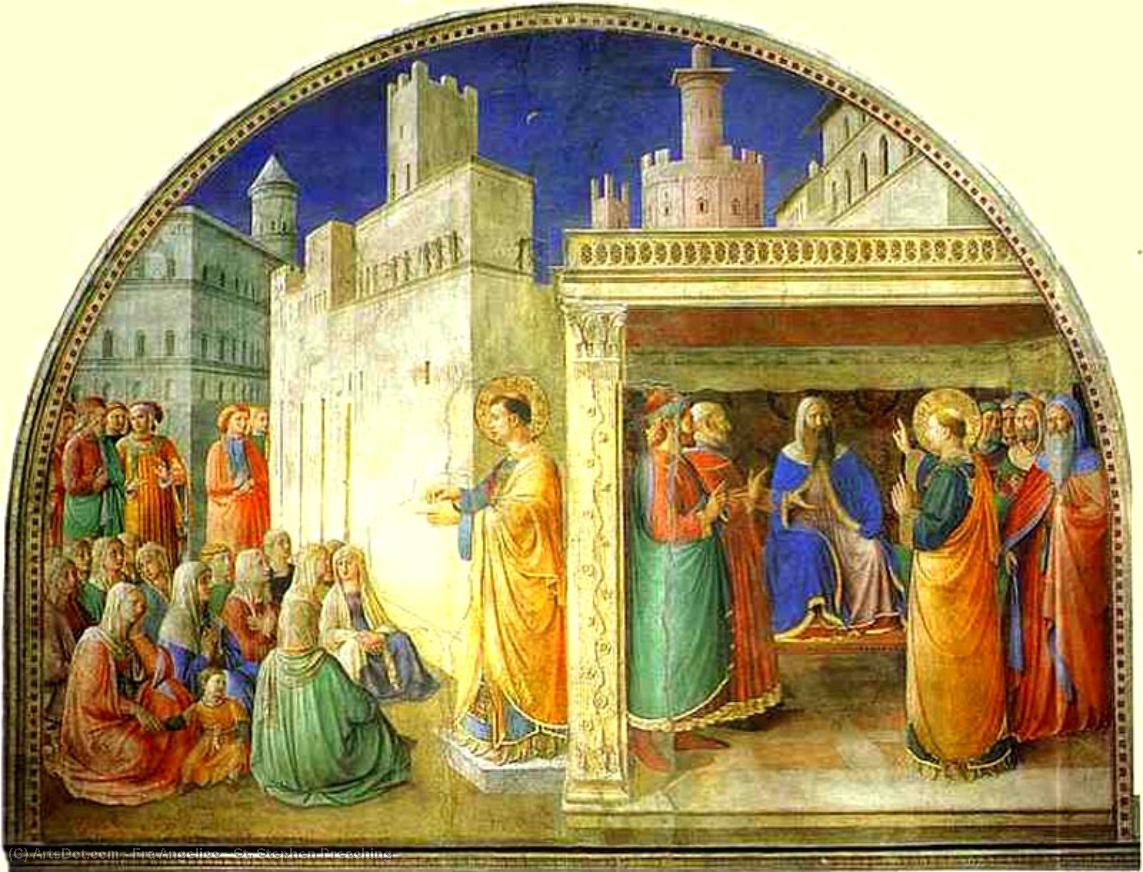 Wikioo.org – L'Encyclopédie des Beaux Arts - Peinture, Oeuvre de Fra Angelico - saint etienne prêche