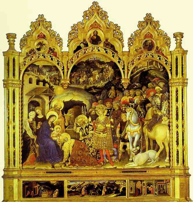 Wikioo.org - The Encyclopedia of Fine Arts - Painting, Artwork by Gentile Da Fabriano - Gentile da Fabriano - Adoration of the Magi