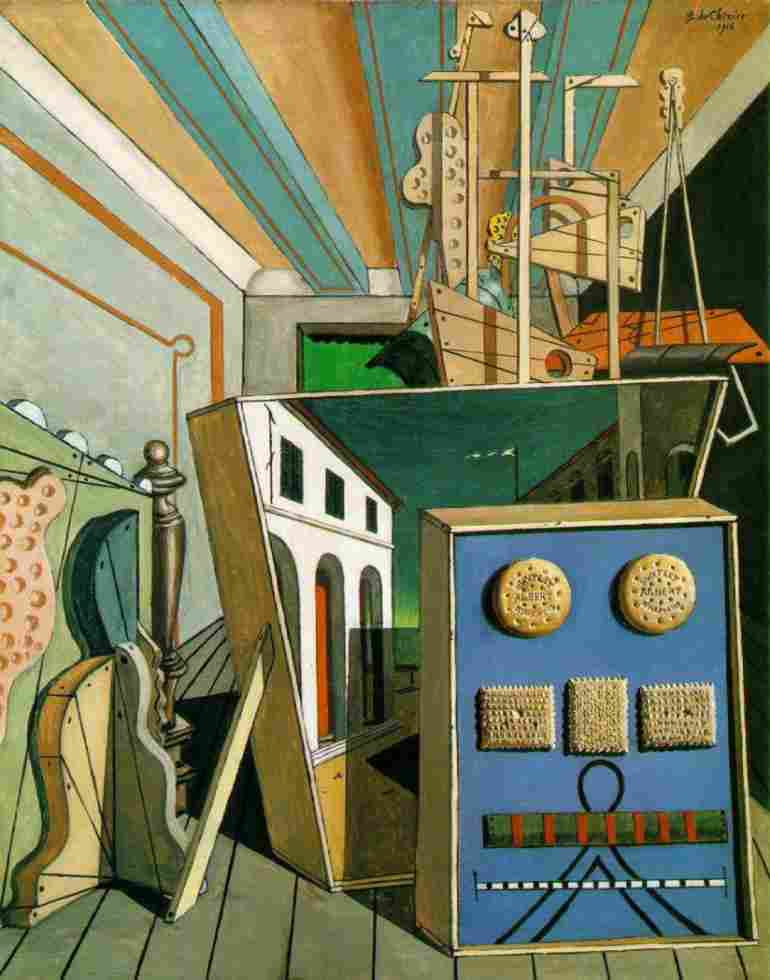 Wikioo.org - สารานุกรมวิจิตรศิลป์ - จิตรกรรม Giorgio De Chirico - Metaphysical Interior with Biscuits