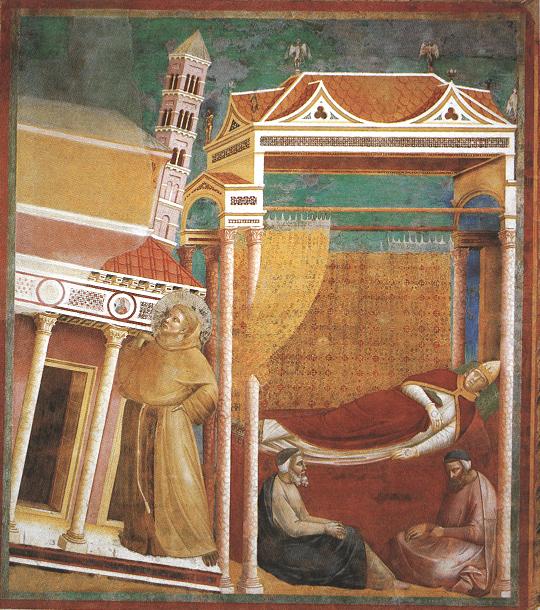 Wikioo.org - The Encyclopedia of Fine Arts - Painting, Artwork by Giotto Di Bondone - Legend of St Francis - [06] - Dream of Innocent III