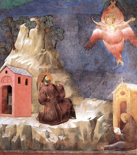 Wikioo.org - The Encyclopedia of Fine Arts - Painting, Artwork by Giotto Di Bondone - Legend of St Francis - [19] - Stigmatization of St Francis