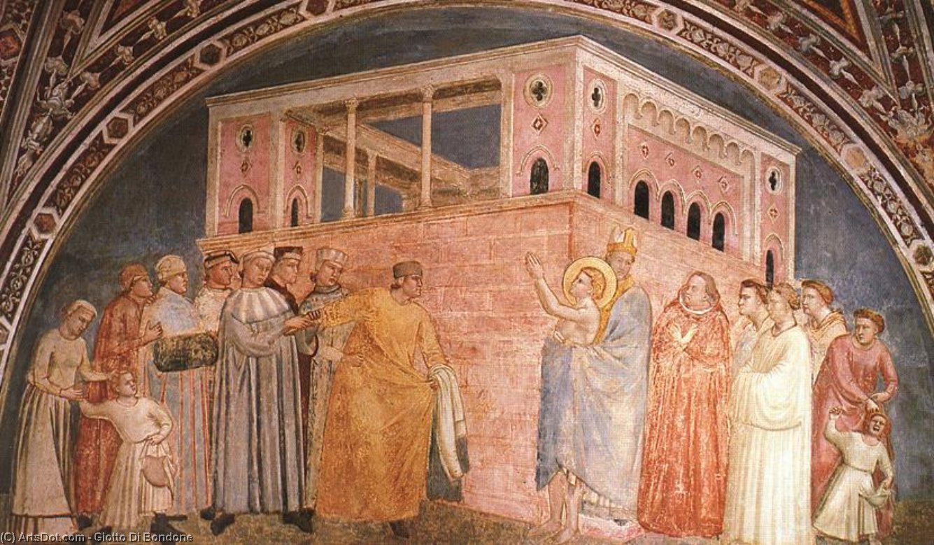 Wikioo.org – L'Enciclopedia delle Belle Arti - Pittura, Opere di Giotto Di Bondone - vita di san francesco - [ 02 ] - rinuncia ai beni mondani