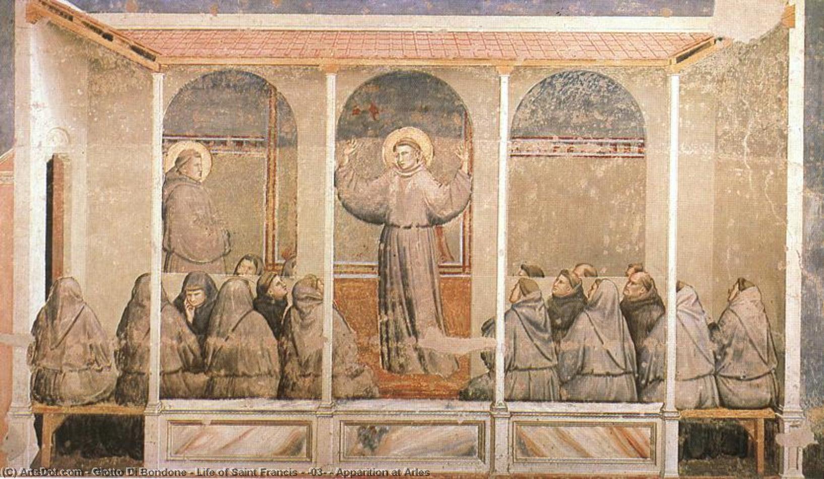 Wikioo.org – L'Enciclopedia delle Belle Arti - Pittura, Opere di Giotto Di Bondone - vita di san francesco - [ 03 ] - apparizione a arles