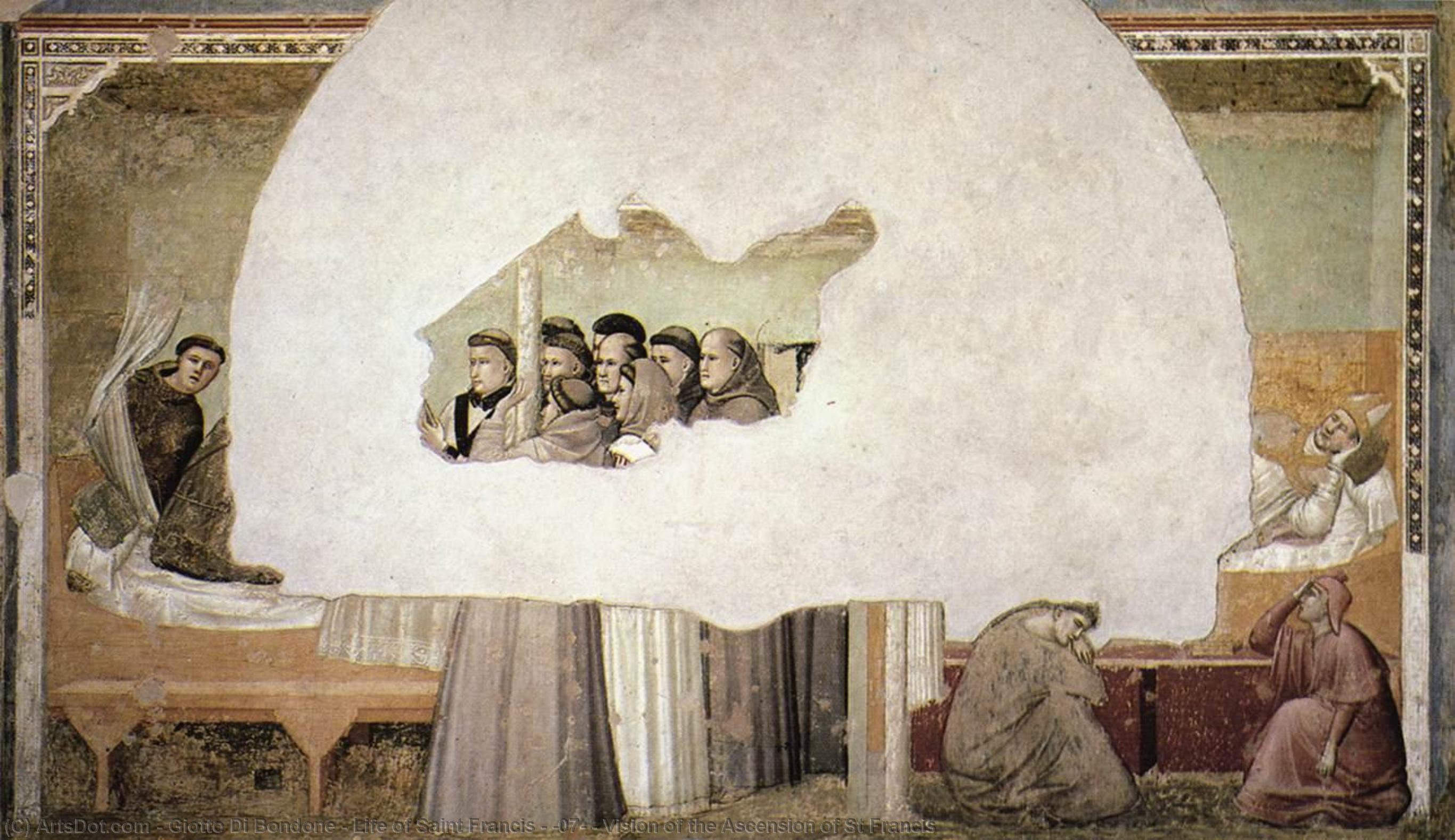 Wikioo.org – L'Enciclopedia delle Belle Arti - Pittura, Opere di Giotto Di Bondone - vita di san francesco - [ 07 ] - visione dell ascensione di san francesco
