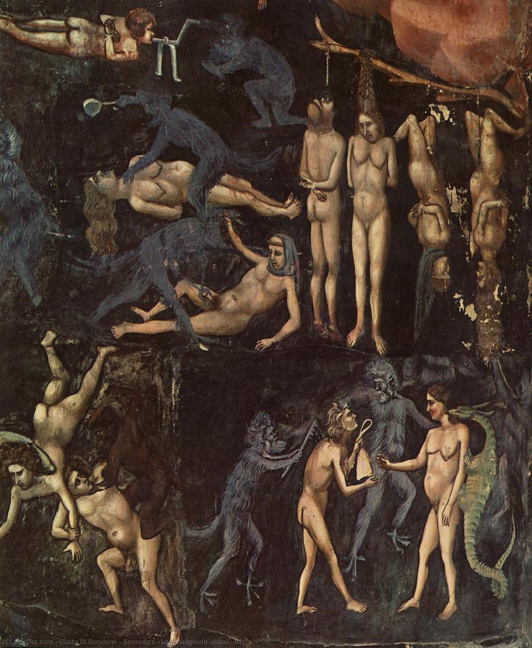 Wikioo.org - Bách khoa toàn thư về mỹ thuật - Vẽ tranh, Tác phẩm nghệ thuật Giotto Di Bondone - Scrovegni - Last Judgment (detail) [04]