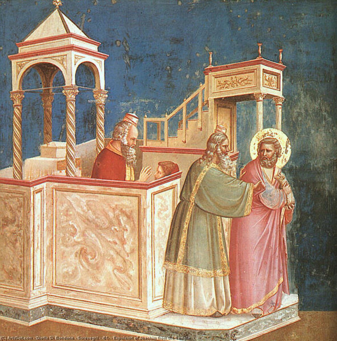 Wikioo.org – L'Enciclopedia delle Belle Arti - Pittura, Opere di Giotto Di Bondone - Scrovegni - [ 01 ] - cacciata di gioacchino dal tempio