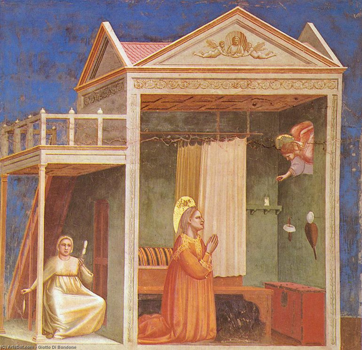 WikiOO.org – 美術百科全書 - 繪畫，作品 Giotto Di Bondone - 乔托 -   03   -   报喜  到  圣  安妮